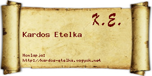 Kardos Etelka névjegykártya
